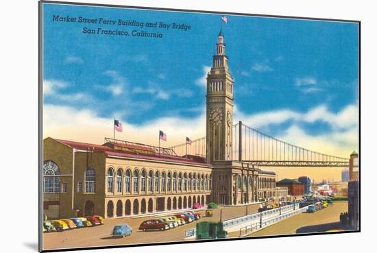 Market Street Ferry Building, San Francisco, California-null-Mounted Art Print