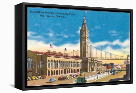 Market Street Ferry Building, San Francisco, California-null-Framed Stretched Canvas