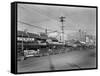 Market Street in Ballard Photograph - Seattle, WA-Lantern Press-Framed Stretched Canvas