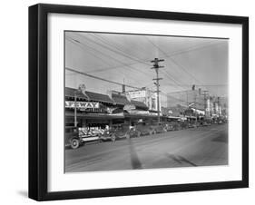 Market Street in Ballard Photograph - Seattle, WA-Lantern Press-Framed Art Print