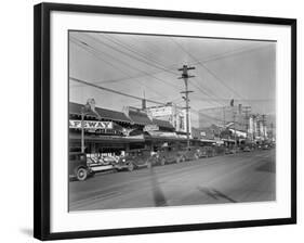 Market Street in Ballard Photograph - Seattle, WA-Lantern Press-Framed Art Print