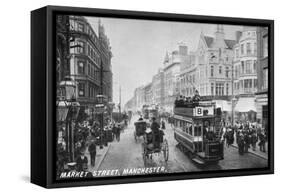 Market Street, Manchester, c.1910-null-Framed Stretched Canvas