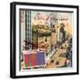 Market Street, San Francisco, Vintage Postcard Collage-Piddix-Framed Art Print