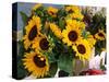 Market Sunflowers, Nice, France-Charles Sleicher-Stretched Canvas