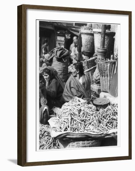 Market Women Offering Fruit and Vegetables in the Market at Kathmandu Nepal-null-Framed Photographic Print