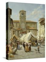 Marketday in Desanzano-Jacques Carabain-Stretched Canvas