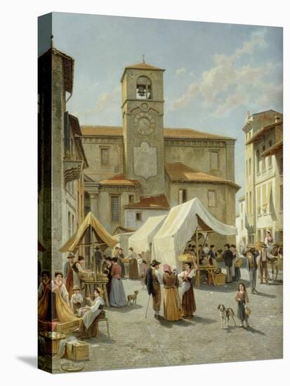 Marketday in Desanzano-Jacques Carabain-Stretched Canvas