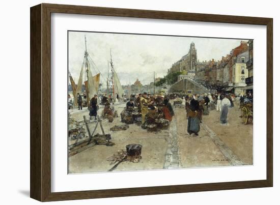 Marketplace by a Harbour-Luigi Loir-Framed Giclee Print