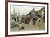 Marketplace by a Harbour-Luigi Loir-Framed Giclee Print