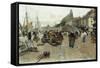 Marketplace by a Harbour-Luigi Loir-Framed Stretched Canvas