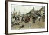 Marketplace by a Harbour-Luigi Loir-Framed Giclee Print