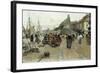 Marketplace by a Harbour-Luigi Loir-Framed Giclee Print