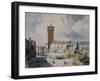 Marketplace in Piacenza, watercolor-Carl Georg Anton Graeb-Framed Giclee Print