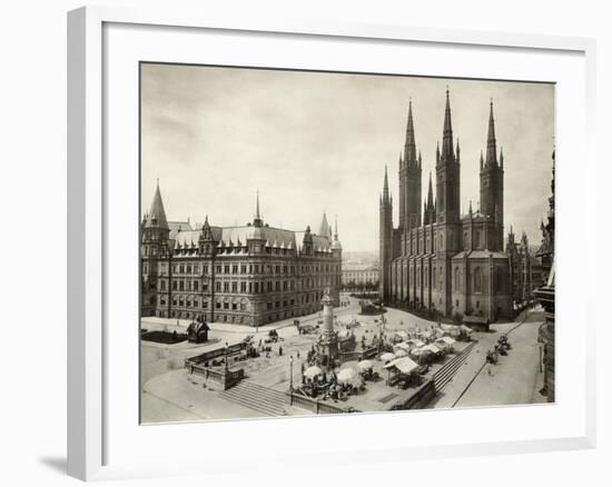 Marketplace in Wiesbaden in Germany-null-Framed Photographic Print