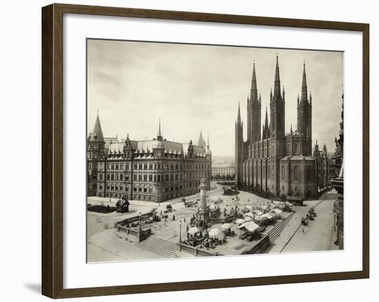 Marketplace in Wiesbaden in Germany-null-Framed Photographic Print