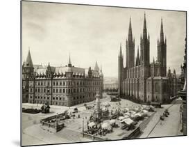 Marketplace in Wiesbaden in Germany-null-Mounted Photographic Print