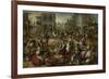 Marketplace, with the Flagellation, the Ecce Homo and the Bearing of the Cross-Joachim Bueckelaer-Framed Premium Giclee Print