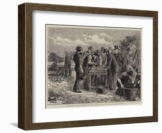 Marking Young Salmon on the Banks of the Tweed at Heugh Shiel-Henry Woods-Framed Giclee Print