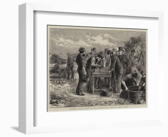 Marking Young Salmon on the Banks of the Tweed at Heugh Shiel-Henry Woods-Framed Giclee Print