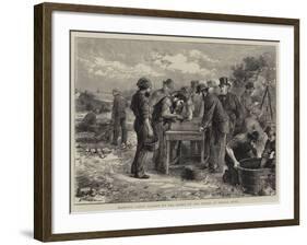 Marking Young Salmon on the Banks of the Tweed at Heugh Shiel-Henry Woods-Framed Giclee Print