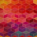 Retro Pattern of Geometric Shapes. Colorful Mosaic Backdrop. Geometric Hipster Retro Background, Pl-Markovka-Art Print