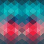 Retro Pattern of Geometric Shapes. Colorful Mosaic Backdrop. Geometric Hipster Retro Background, Pl-Markovka-Framed Art Print