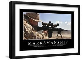 Marksmanship: Inspirational Quote and Motivational Poster-null-Framed Photographic Print