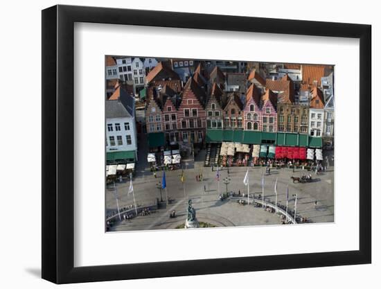 Markt Square seen from the top of Belfry Tower(Belfort Tower), UNESCO World Heritage Site, Bruges, -Peter Barritt-Framed Photographic Print