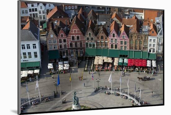 Markt Square seen from the top of Belfry Tower(Belfort Tower), UNESCO World Heritage Site, Bruges, -Peter Barritt-Mounted Photographic Print