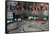 Markt Square seen from the top of Belfry Tower(Belfort Tower), UNESCO World Heritage Site, Bruges, -Peter Barritt-Framed Stretched Canvas
