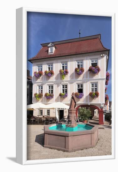 Marktplatz (square) with city hall, Nagold, Black Forest, Baden-Wurttemberg, Germany-Markus Lange-Framed Photographic Print