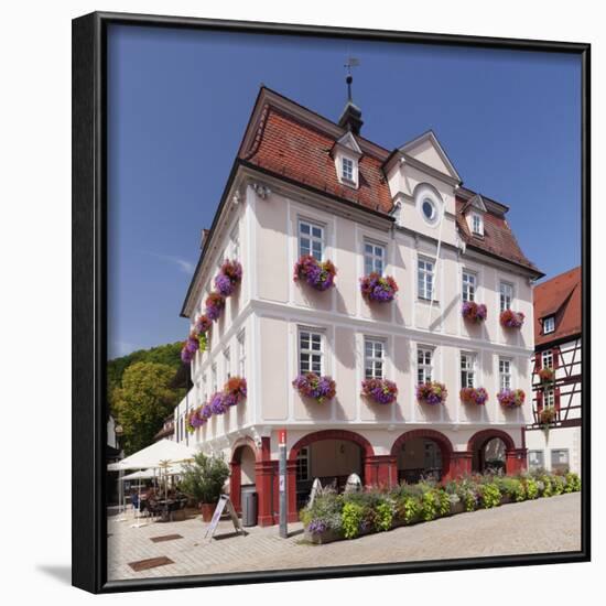 Marktplatz (square) with city hall, Nagold, Black Forest, Baden-Wurttemberg, Germany-Markus Lange-Framed Photographic Print