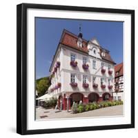 Marktplatz (square) with city hall, Nagold, Black Forest, Baden-Wurttemberg, Germany-Markus Lange-Framed Photographic Print