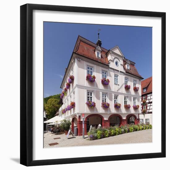 Marktplatz (square) with city hall, Nagold, Black Forest, Baden-Wurttemberg, Germany-Markus Lange-Framed Photographic Print