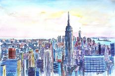 Panorama of Manhattan with Brooklyn-Markus Bleichner-Art Print