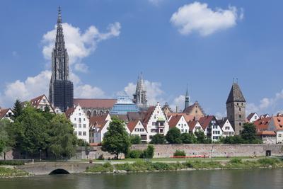 View over River Danube to the Old Town of Ulm