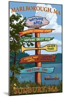 Marlborough, Massachusetts - Sign Destinations-Lantern Press-Mounted Art Print