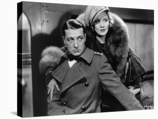 Marlène Dietrich and Clive Brook: Shanghai Express, 1932-null-Stretched Canvas