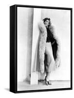 Marlene Dietrich, in a Brown and Beige Suit and Lynx-Trimmed Beige Wool Cape by Travis Banton, 1935-null-Framed Stretched Canvas
