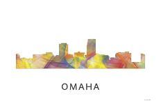 Omaha Nebraska Skyline-Marlene Watson-Giclee Print