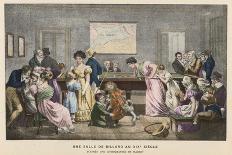 The Billiard Room in a French Household, But Not Much Chance of a Quiet Game!-Marlet-Mounted Art Print