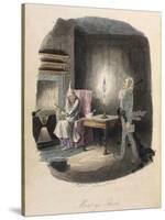 Marley's Ghost. Ebenezer Scrooge Visited by a Ghost-John Leech-Stretched Canvas