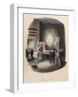Marley's Ghost. Ebenezer Scrooge Visited by a Ghost-John Leech-Framed Giclee Print