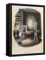 Marley's Ghost. Ebenezer Scrooge Visited by a Ghost-John Leech-Framed Stretched Canvas