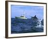 Marlin with Fishing Boat in Background-null-Framed Photographic Print