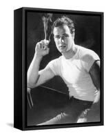 Marlon Brando, Portrait from a Streetcar Named Desire, 1951-null-Framed Stretched Canvas