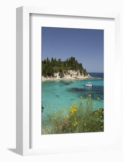 Marmaria beach on east coast, Paxos, Ionian Islands, Greek Islands, Greece, Europe-Stuart Black-Framed Photographic Print