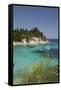 Marmaria beach on east coast, Paxos, Ionian Islands, Greek Islands, Greece, Europe-Stuart Black-Framed Stretched Canvas