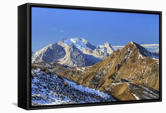 Marmolada Mountain Range from Falzarego Pass, Trentino-Alto Adige, Italy-Roberto Moiola-Framed Stretched Canvas