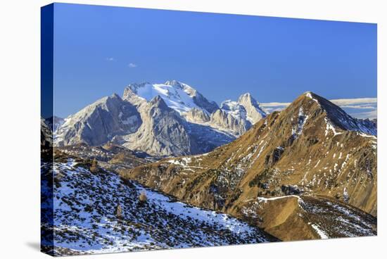 Marmolada Mountain Range from Falzarego Pass, Trentino-Alto Adige, Italy-Roberto Moiola-Stretched Canvas